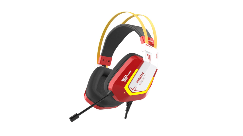 Гарнитура игровая проводная Dareu EH732 Red (красный), подключение USB, подсветка RGB